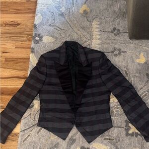 Gianfranco Ferre Black and Gray Plaid Blazer